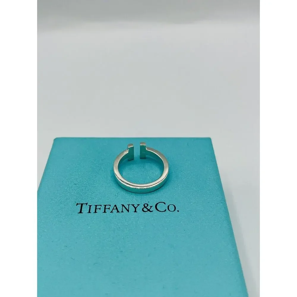 Tiffany & Co. T Square Ring in Sterling Silver Size 8.5